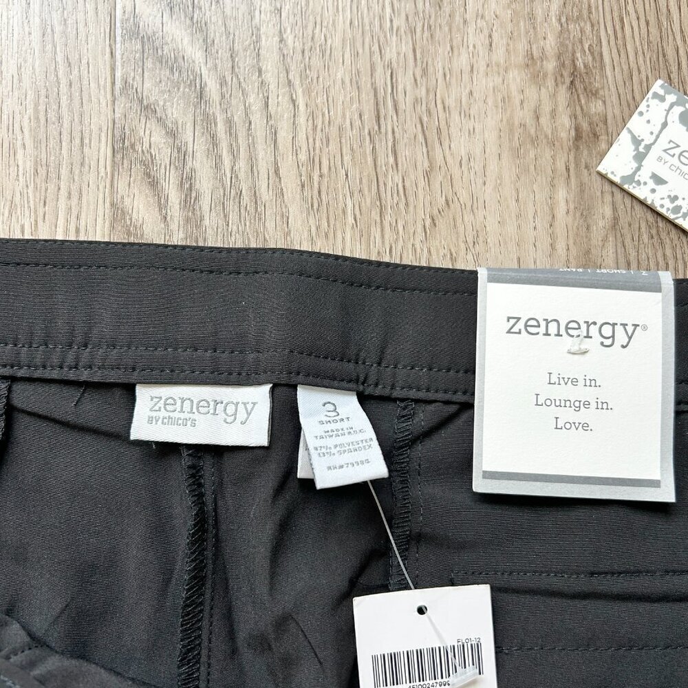 Chico's Zenergy Neema Courtney Black Cargo Pants Short Size 3 (16) NWT - Picture 4 of 8